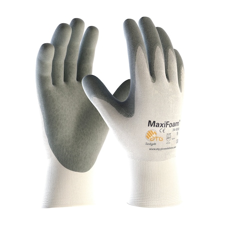 Seamless Knit Nylon Glove With Nitrile Coated Foam Grip On Palm & Fingers, 12PK